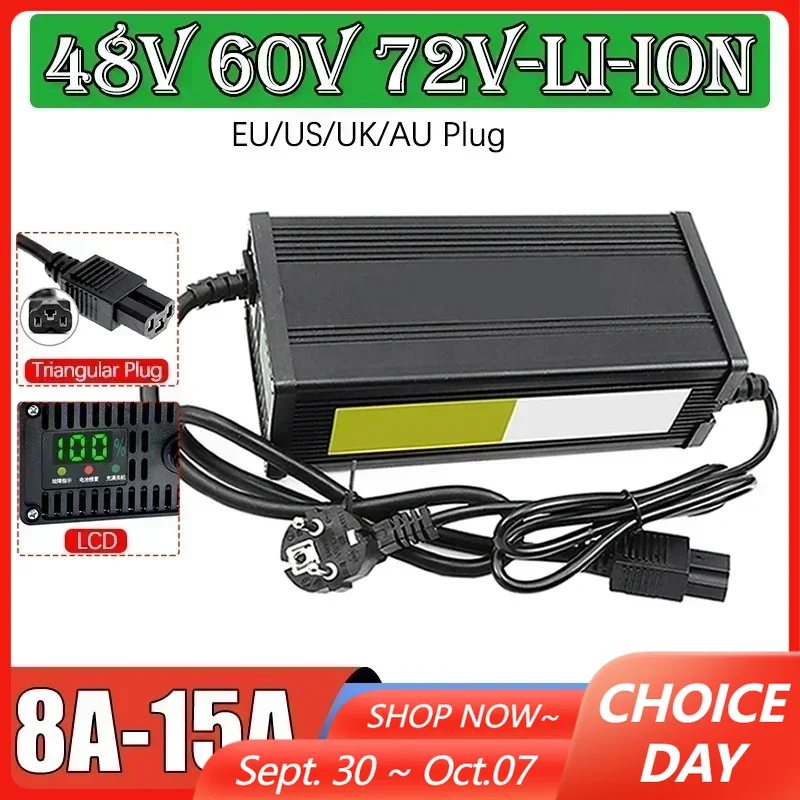 48 В 60 В 72 В зарядное устрой – обзор и цена 72V 15A Fast Charger